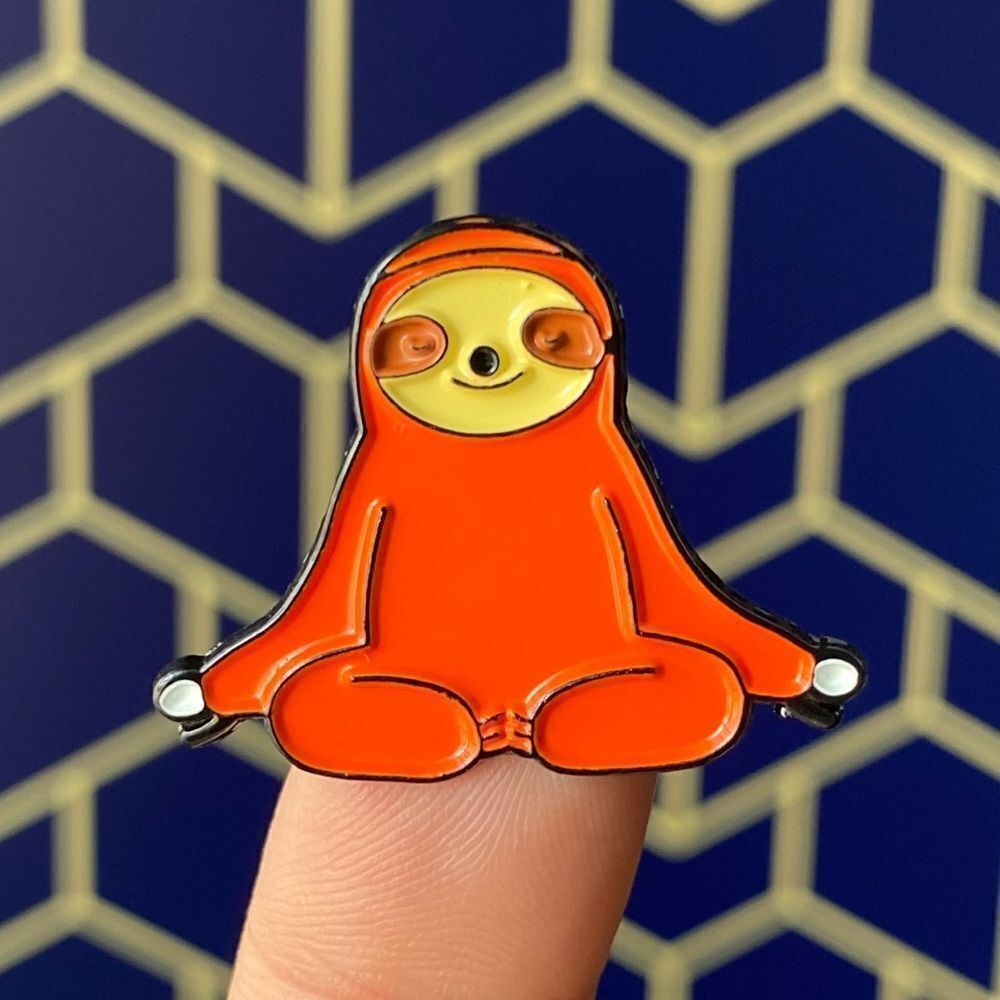 Meditating Om Sloth Enamel Pin/ Brooch Lapel